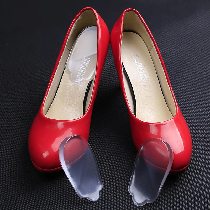 Soft Silicone O&X Leg Orthotic Heel Cushion Transparent Gel Shock Cushion Insole Increased Plantar Foot Care Half-Height HG-002