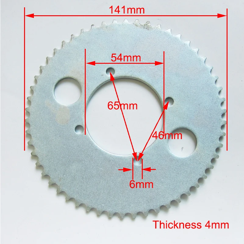 54 Tooth 54mm Rear Chain Sprocket for Electric Scooter fit T8F Chainin