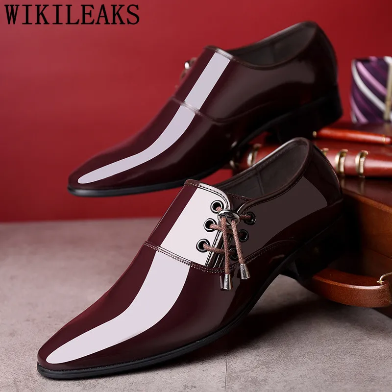 Классические мужские официальные итальянские свадебные туфли; роскошные фирменные офисные модельные туфли; дизайнерские деловые туфли-оксфорды из лакированной кожи для мужчин
