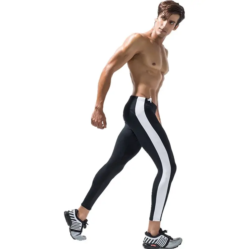 Mens Leggings Sexy Compression Slim Low Rise Tight Legging U Convex