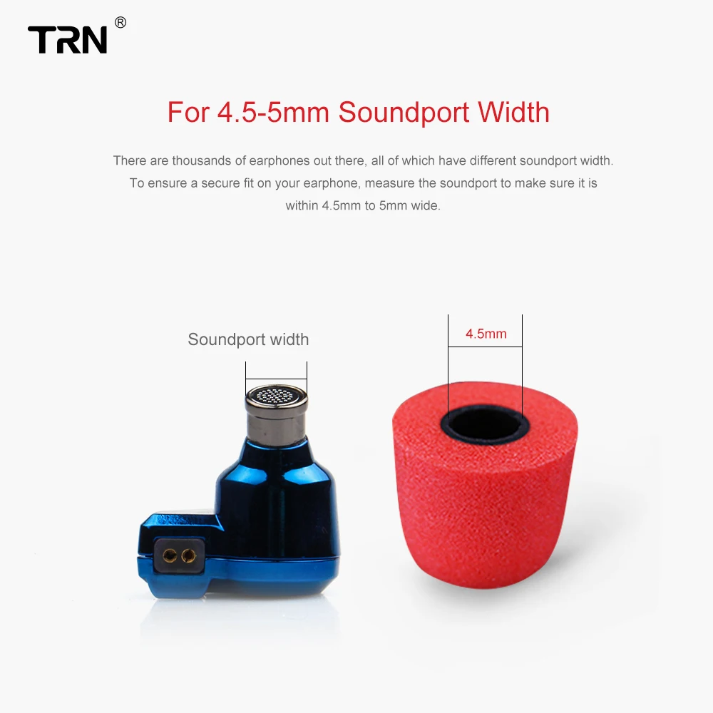 TRN 1 набор(6 шт) L/M/S 4,5 мм шумоизоляционные вкладыши из пены с эффектом памяти, губчатые наушники-вкладыши, амбушюры, колпачок для наушников в ухо