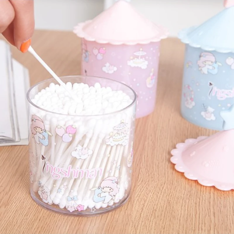 

Unikiwi Cute Cartoon Gemini Swab Container Cotton Swab Storage Holder Box Cosmetic Makeup Case Sorting Boxes.T-0040
