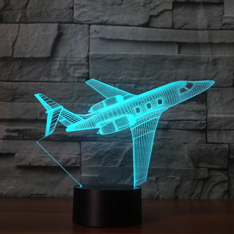 3D Airplane Plane lamp Night Light Touch Table Desk Optical Illusion