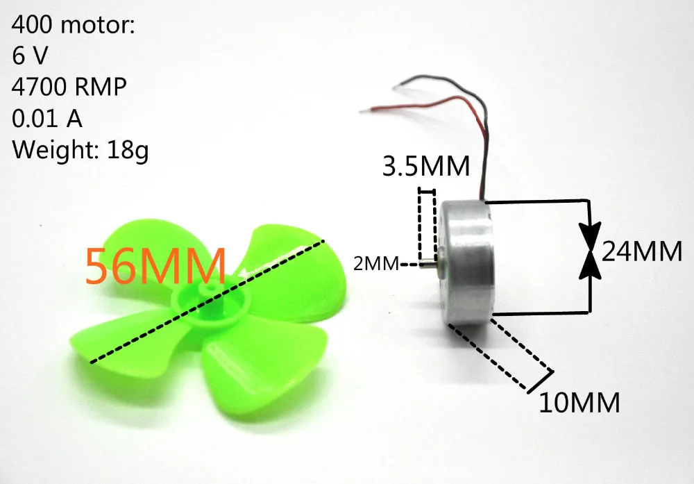 1 шт./(ультра-тонкий) 400 миниатюрный двигатель постоянного тока+ Клевер Мотор Пропеллер