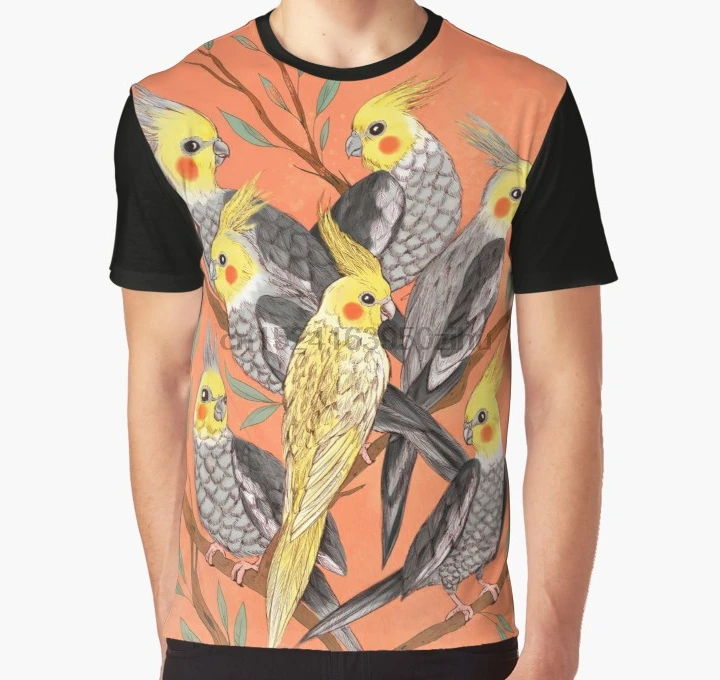 

All Over Print 3D Tshirt Men Funny T Shirt Cockatiel Fun Graphic T-Shirt