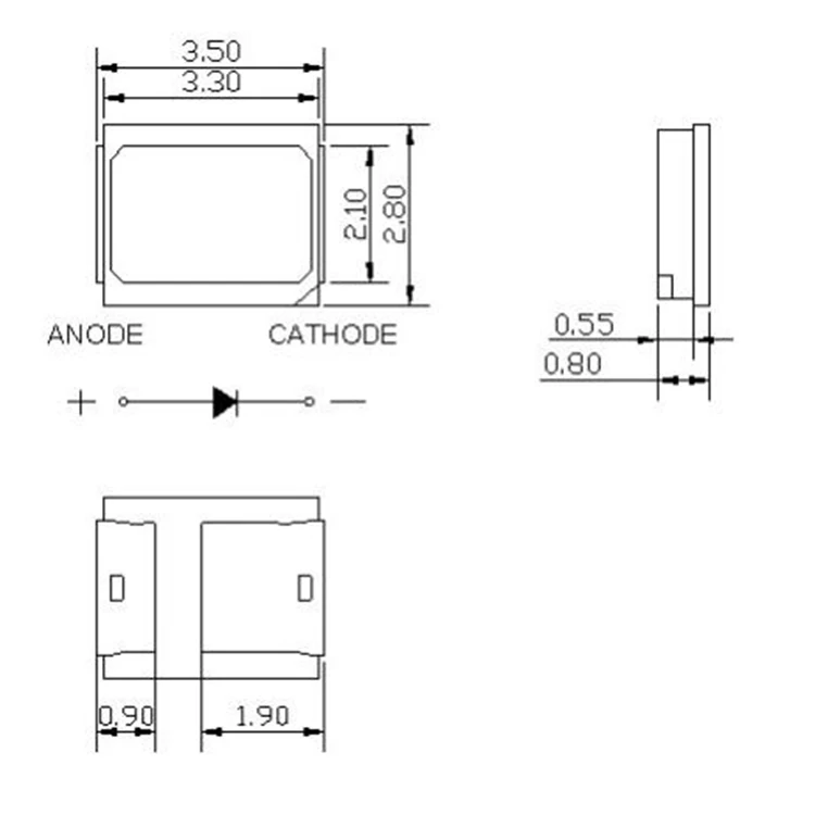 100 шт./лот светодиодный 1W одной Цвет 2835 посылка SMD 6,5 V 150mA зеленый 520NM 515NM 517NM диод