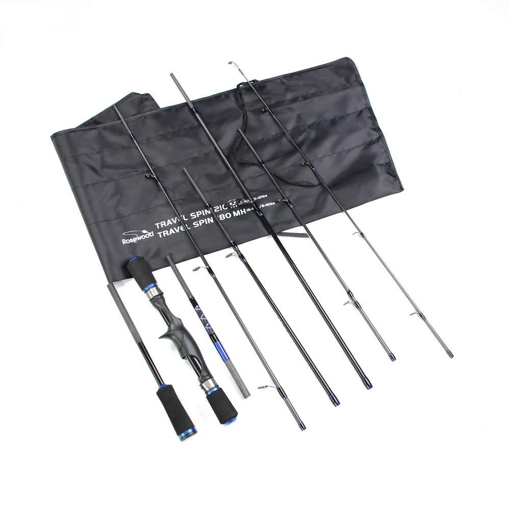 ROSEWOOD 8-Piece Portable Fishing Lure Rod Spinning Casting Handle In One Rod 10-30g 15-45g Lure Weight Travel Rod With Bag  (13)