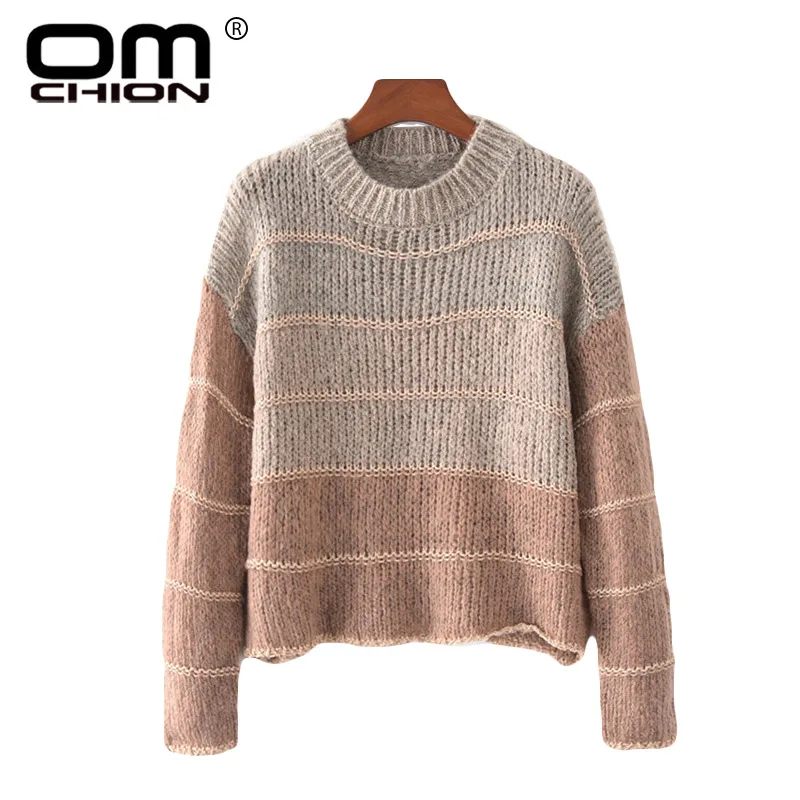 OMCHION Chaqueta Mujer 2018 осенне-зимний градиентный мохеровый свитер Женский Повседневный
