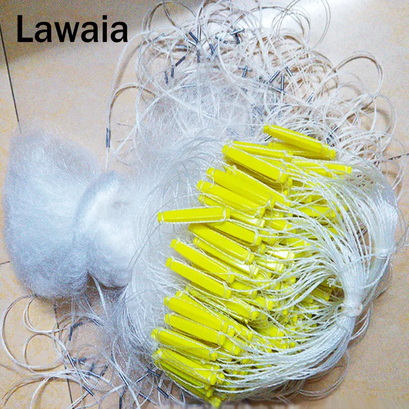 

Lawaia Sticky Mesh Three-layer Fishing Net Deep 1.2m Length 65m Single Mesh River Network High Quality Plastic Floating Net Tool