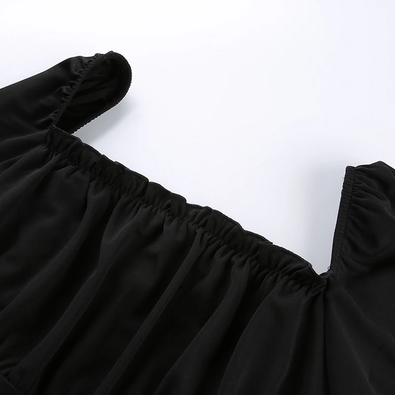 Waatfaak выдалбливают повязку комбинезон короткий черный элегантный Bodycon Боди женские тела дамы Офис Винтаж короткий рукав боди
