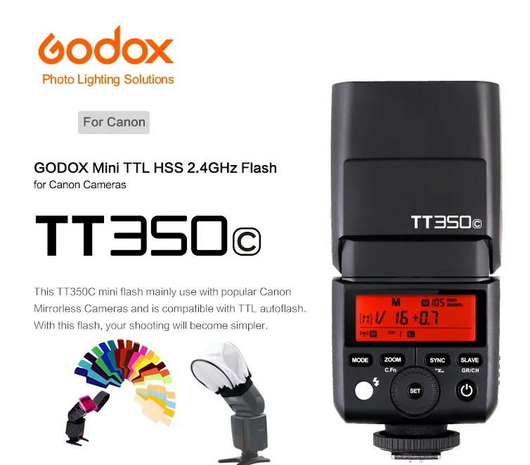 Godox Mini Speedlite TT350 камера вспышка 2,4G HSS 1/8000s ttl HSS GN36 для Canon Nikon sony Olympus Panasonic Fujifilm Pentax - Цвет: TT350C for Canon