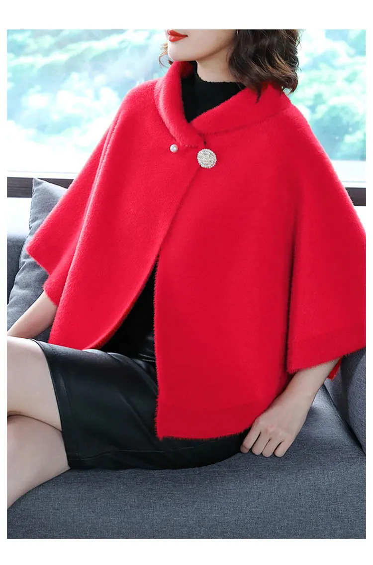 Новинка Женский вязаный норковый кашемировый кардиган женский вязаный свитер пальто куртка женская верхняя одежда плащ пальто 1111-135