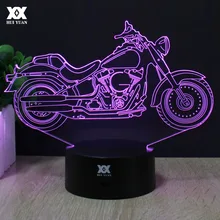 Мотоцикл 3D лампа пульт дистанционного управления ночник светодиодный декоративный Настольный светильник USB 7 цветов Изменение ребенка подарок Хуэй Юань бренд