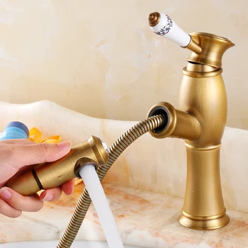 

European full copper ceramic handle leading hotel villa luxury residential decorative hose sprinkler faucet