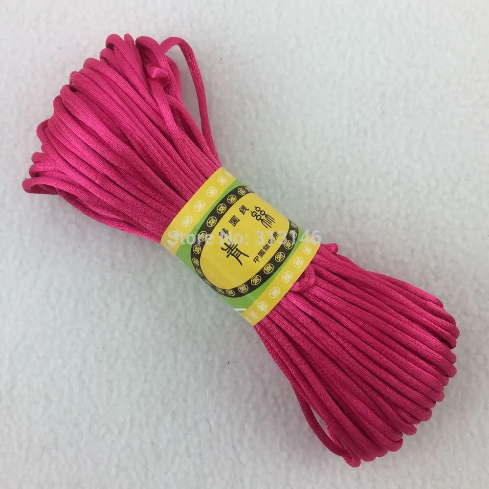 47 цветов 20 м макраме Шелковый китайский узел атласный нейлоновый шнур веревка для DIY ювелирных изделий браслет ожерелье Изготовление Бисероплетение нить 2 мм - Цвет: Rose