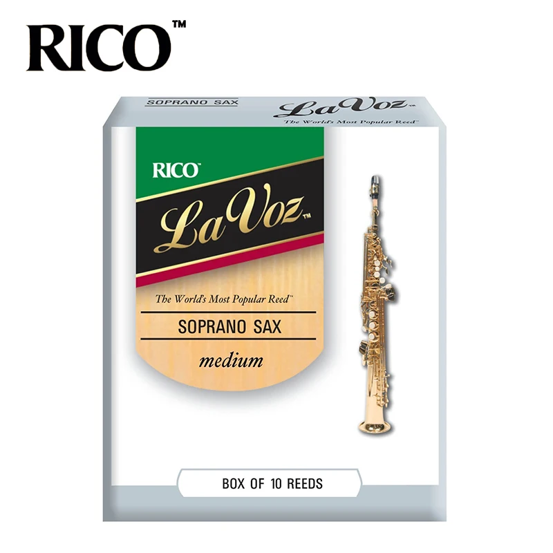 

RICO La Voz Soprano Sax Reeds, Strength Medium-Soft / Medium, 10-pack [Free shipping]