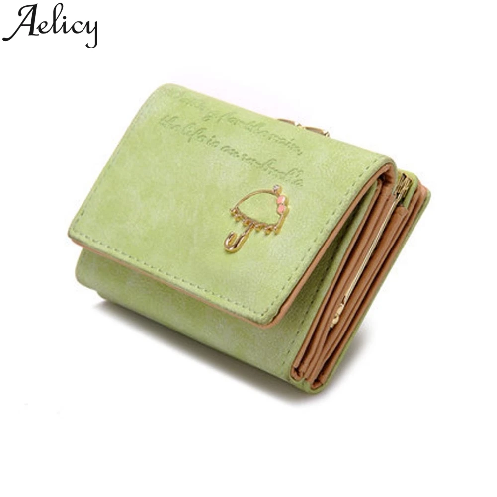 

Aelicy Women's Wallet Buckle Small Fresh Short Umbrella Scrub Wallet Coin Purse PU Leather Phone Bag Wallet Coin Pocket