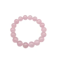 Wholesale Pink Rose Powder crystal Quartz Natural Stone Streche Bracelet Elastic Cord Pulserase Jewelry Beads Lovers woman Gift 6