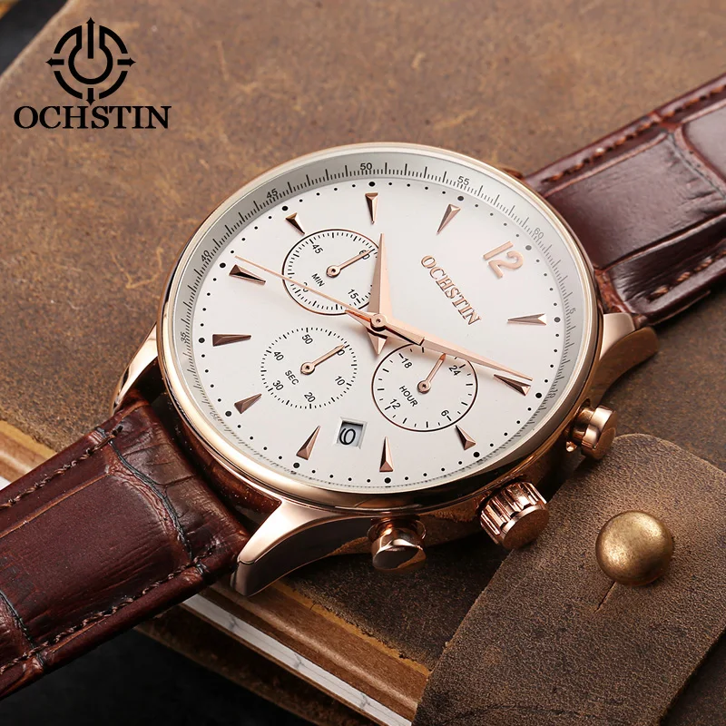  2017 Mens Watches Top Brand Luxury OCHSTIN Men Military Sport Wrist Watch Chronograph Saat Quartz W
