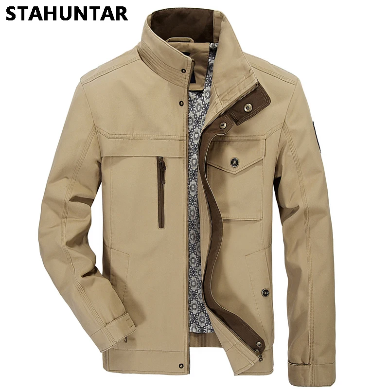 

Spring Autumn Flight Jacket Men Blue Green Khaki Men Jacket Pocket Zipper Male Jackets Military Casual Large Chaqueta Hombre