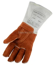 250 degree Celsius Heat resistant Split Cow Leather Work Gloves 482 degrees Fahrenheit Welder BBQ Safety Glove Welding Glove