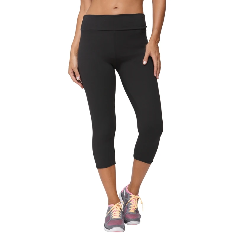 Women�s Rayon Fitness Leggings Fashion Black Capri Pants