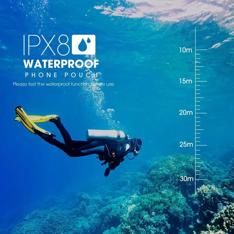 Mpow IPX8 Waterproof Case Phone Pouch Swimming Bags Underwater Pouch Phone Case For iphone X XS 8 7 7p 6 6p 6s 3.5 inch-6 inch   (8)