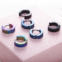 E0213 новые черные Синие Маленькие крутые серьги-кольца для женщин и мужчин 316L серьги из нержавеющей стали модные ювелирные изделия в стиле панк