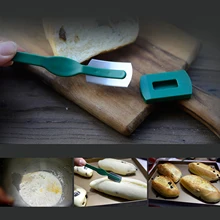 Углеродистая сталь хлеб хроманое тесто багет французский кулинарный рюкзак нож с изогнутым лезвием резак с крышкой для шеф-поваров