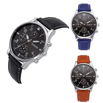 

Fashion Design Leather Retro Design Leather Band Analog Alloy Quartz Men's watch Wrist Party decoration suit Dress Watch gifts
