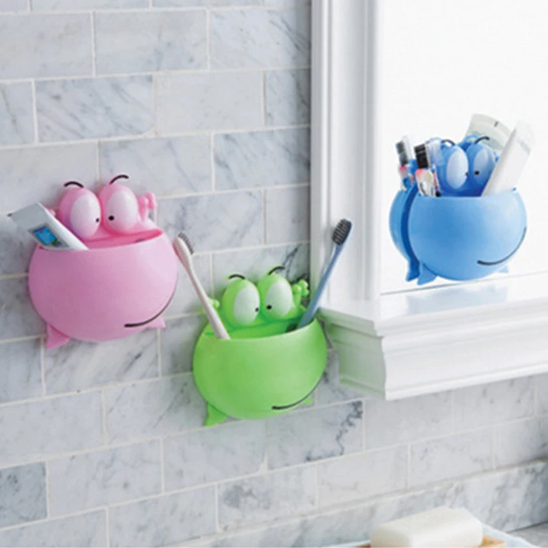 

LASPERAL 1PC Cartoon Sucker Toothbrush Holder Wall Suction Hook Tooth Brush Storage Rack Kid Home Decor Bathroom Organizer