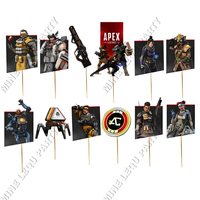 

12pcs/lot Apex legends Cake Topper Birthday Apex legends theme Party Cake Topper Cake Decoration Baby Shower Party Supplies