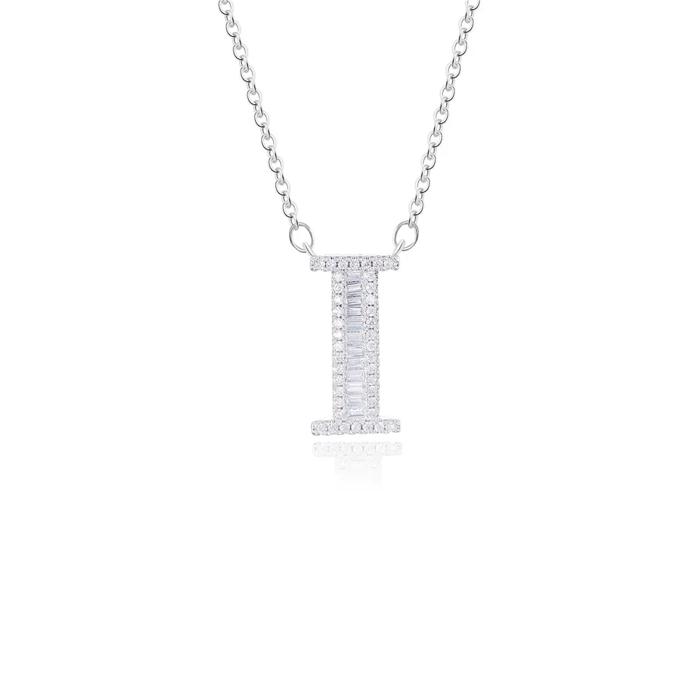 Платиновая Роскошная самодельная буква ожерелье с надписью чокер для женщин персонализированное женское изысканное украшение на шею ювелирные изделия - Окраска металла: NS010-I
