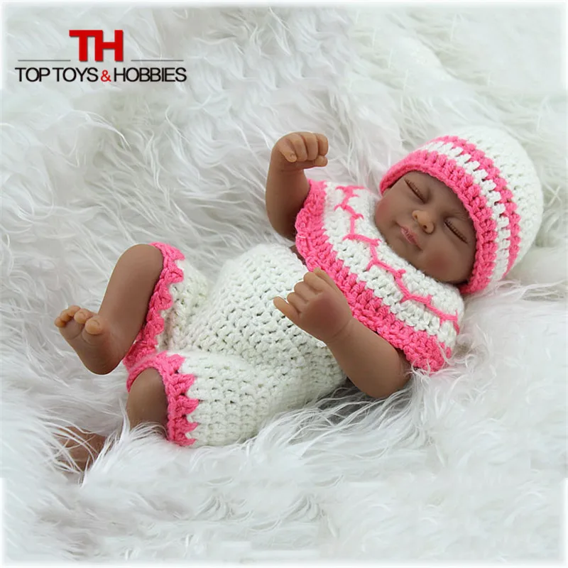 

28cm Silicone Dolls Reborn Dark Skin Boneca Babies Girls Soft Body Bebe Doll Chidlren Toys Birthday Gift