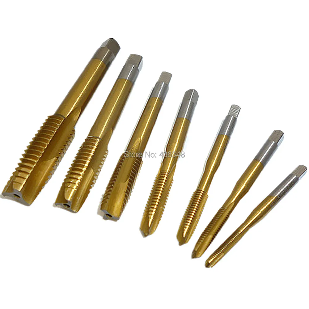 7pcs M3 M12 Hss Spiral Point Tap Straight Flute Machine Screw Thread