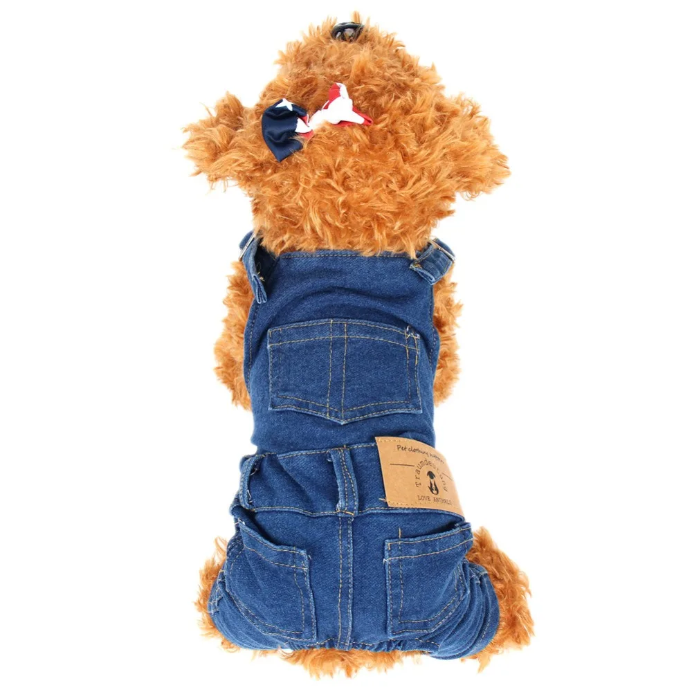 Маленькая одежда для кошек джинсы костюм котенка домашних животных Одежда с