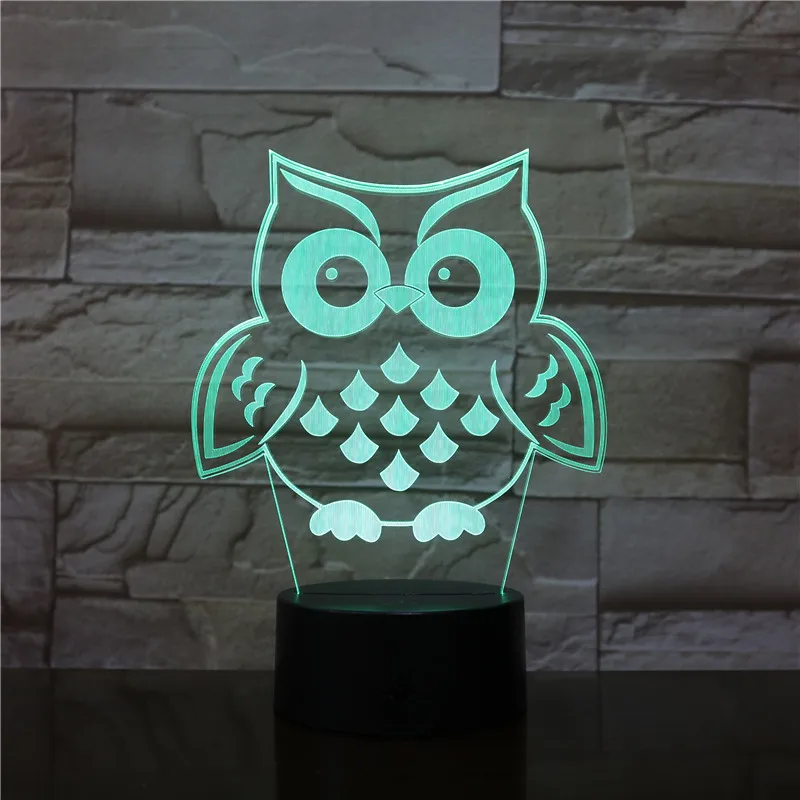 

Animal OWL Bird 3d Lamp In The Tree RGB 7 Color Change Night Light Baby Sleep Lamp Home Decor Boy Kid Christmas Gift Nightlight