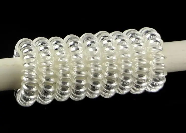 

5 Pcs/Lot New Telephone Cord Black Clear Color Gum Plastic Strap Hair Band Ring Rope Hair Ties Holders Women Girls Hair Scrunchy
