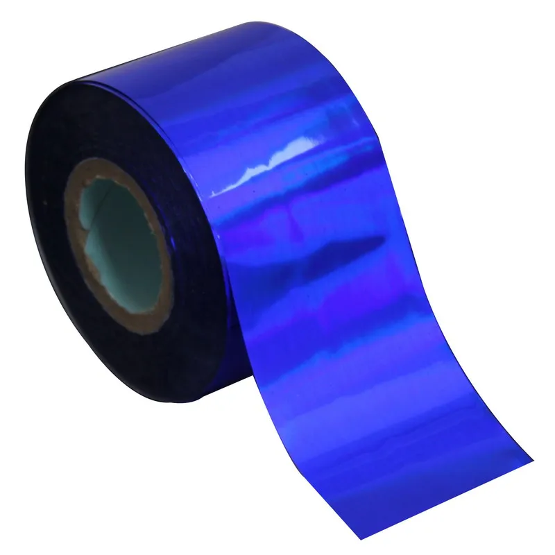 120m Blue Holographic Nail Foil Roll Nail Sticker Shiny Glitter 