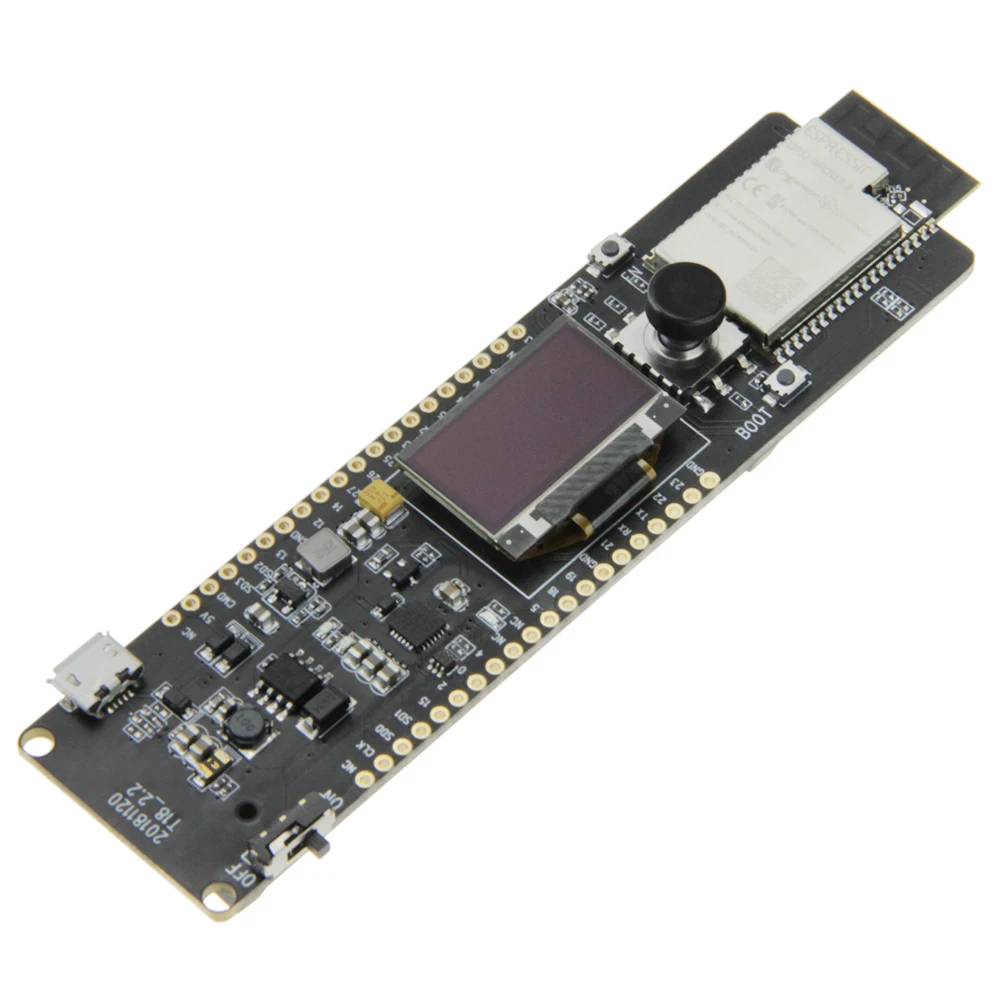 TTGO Т-контроллер ESP32-WROVER 4MB SPI Flash и 8MB PSRAM 0,96 OLED пятипозиционная Кнопка 18650 Держатель батареи