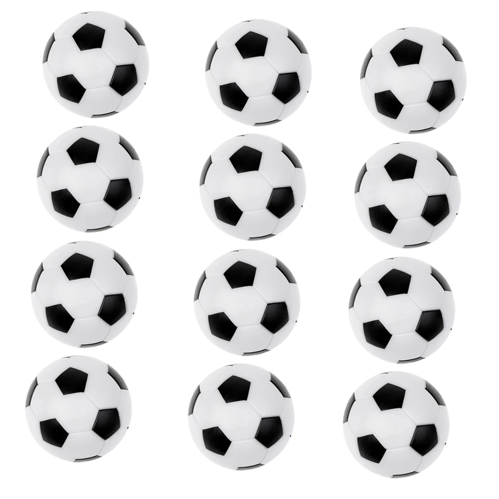 

Set of 12 Table Soccer Foosballs Replacements Mini Black and White Soccer Balls Fits Most Standard Foosball Tables