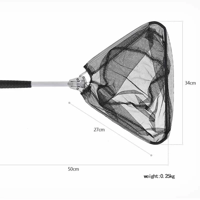 SEWS-Leo 50 см алюминиевый сплав+ нейлоновая ручка Рыболовная сеть треугольник портативная уличная погруженная рыболовная сеть складной пруд рыбалка S