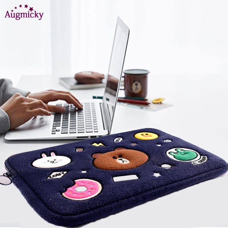 Ceny Pokrowiec na laptopa słodkie niedźwiedź torba etui na macbooka Air11 13 torba na notebooka na macbook Air Pro 13 15 Dell Acer rękaw 13.3 14 15.6 Cal