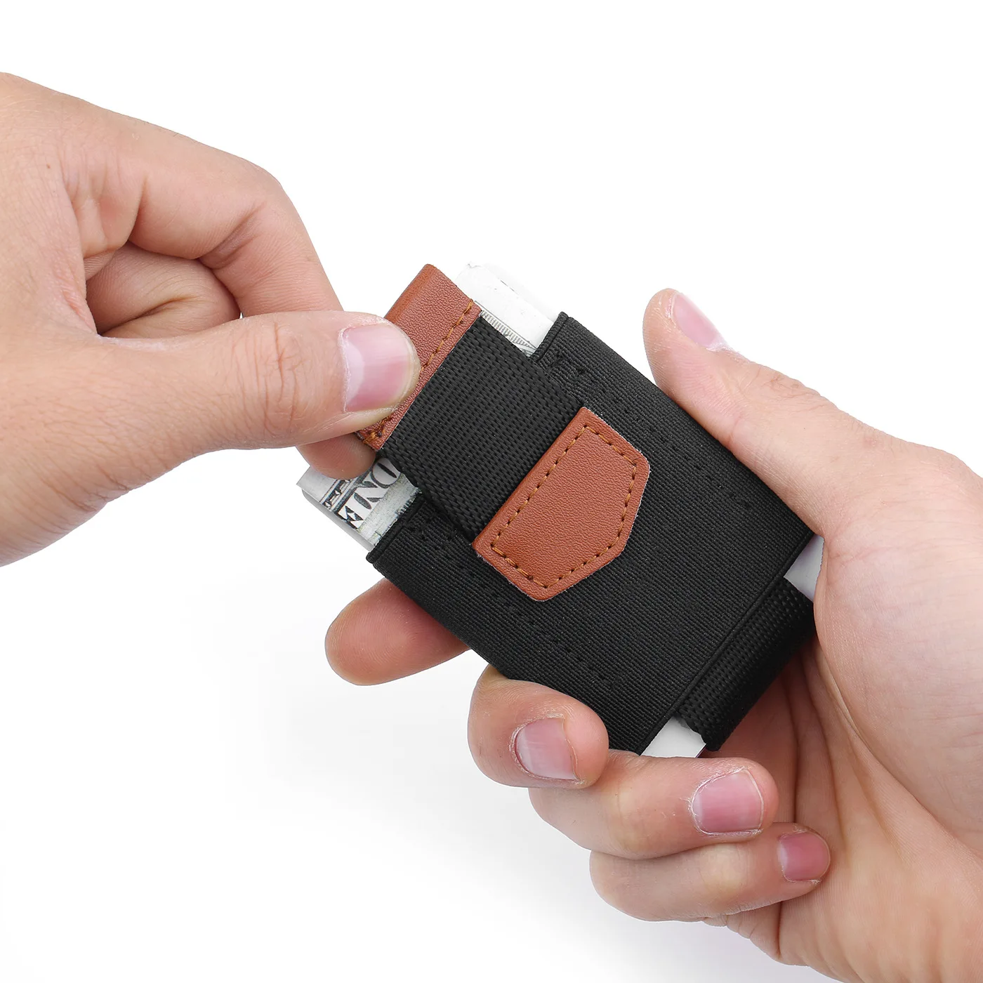 

TRASSORY Traval Elastic Card Bag for Men and Women Leather Credit Card Bag Protection Business Card Minimalist Wallet