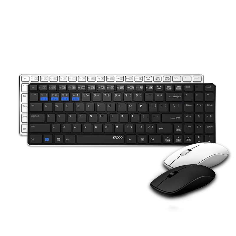 

RAPOO 9300M Wireless Ultra-Slim Keyboard and Silent Optical Mouse Combo USB PC for Home Office Bluetooth 3.0,4.0 and 2.4G laptop