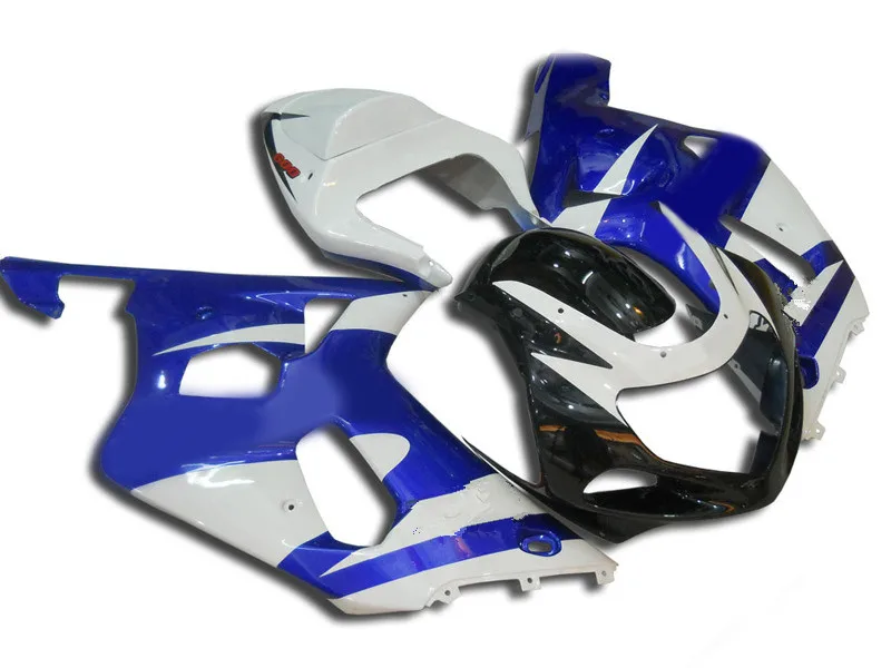 Набор обтекателей для GSXR600 750 K1 01 02 03 GSXR 600 GSXR750 2001 2002 2003 ABS белый синий обтекатель