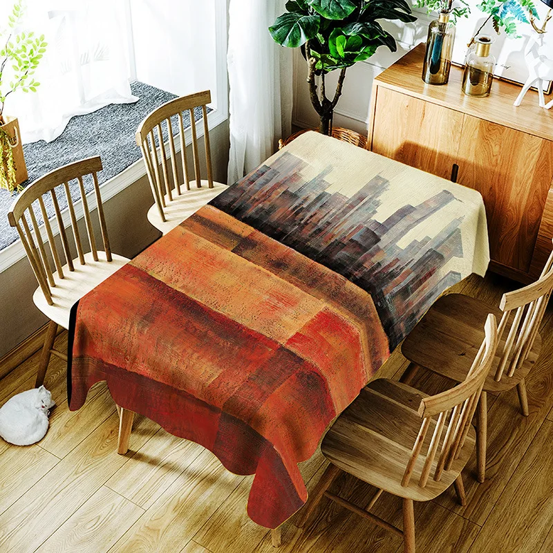 

Painting Abstract Tablecloth Waterproof Dinner Washable Tapete Home Table Cloths Party Banquet Table Cover Dining