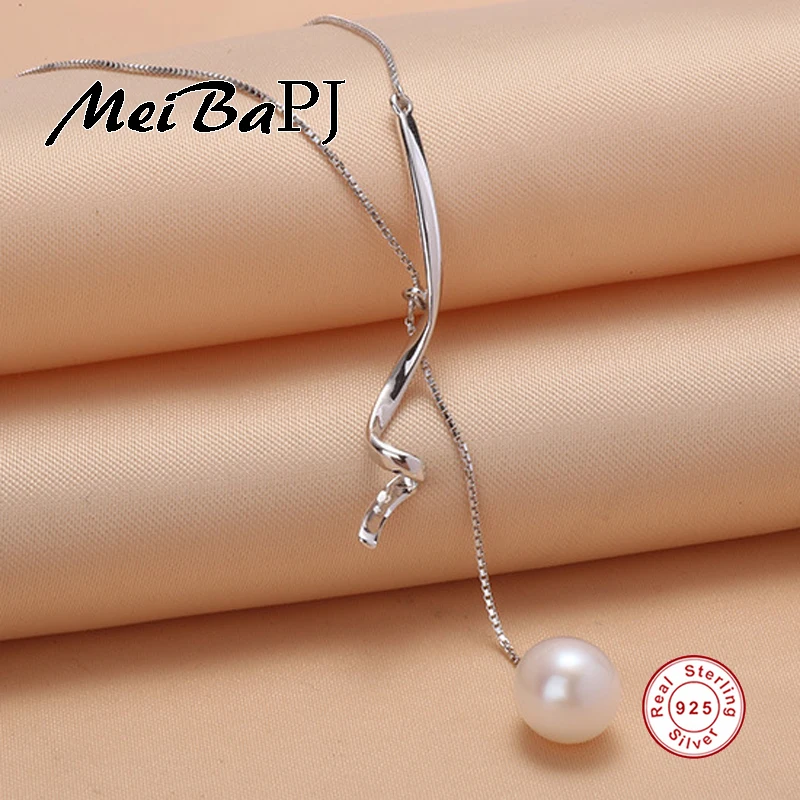 

[MeiBaPJ] New Arrival Simple Pearl Necklace AAAA High Quality Pearl Jewelry AAA Zircons Pendant Mandarin Ducks Necklace Female