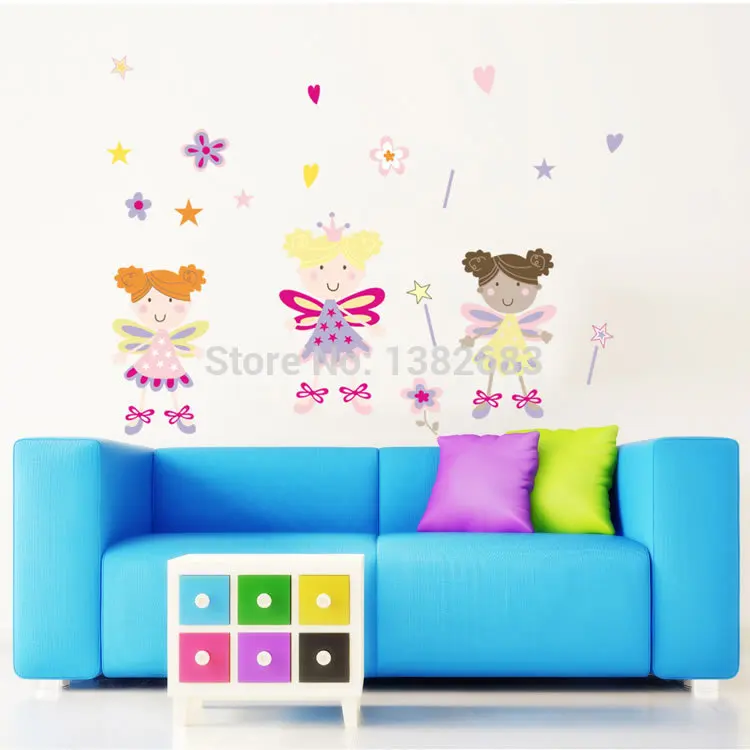 Tinkerbell Fairy Neverbeast 3D Window Wall Decals Removable Stickers Kids Decor 