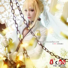 Anime Fate Extra Saber Nero Wedding dress Sexy Body Suit Cosplay Costume Full set+Chains in stock halloween costume for women